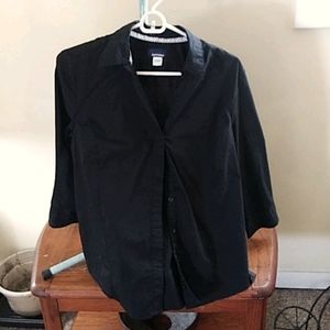 Black button down, 3 quarter sleeve